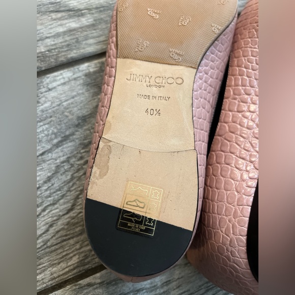 Jimmy Choo London Pink Croc Pointy Toe flats - Size 40.5 - Picture 5 of 13
